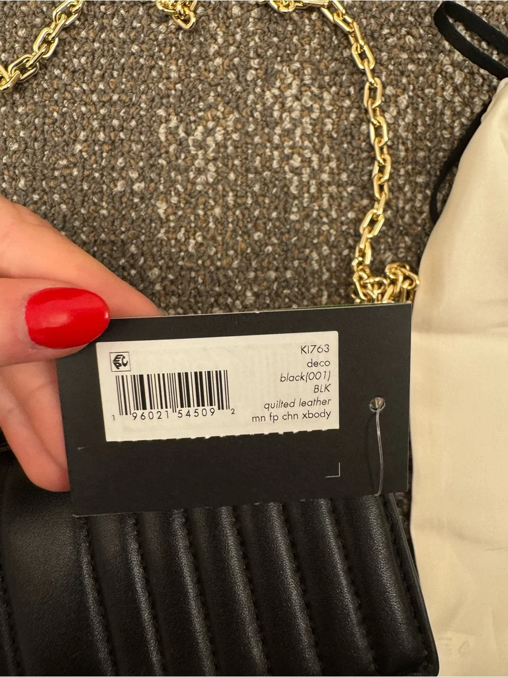 Kate Spade Deco Quilted Chain Shoulder Bag - Black